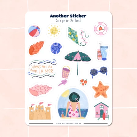 Planche de stickers - Let's go to the beach