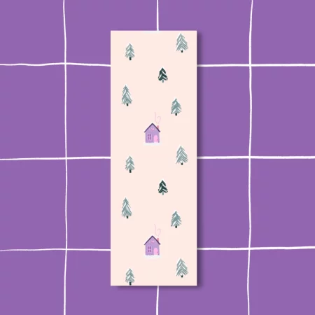 Marque page - Cabane (violet)