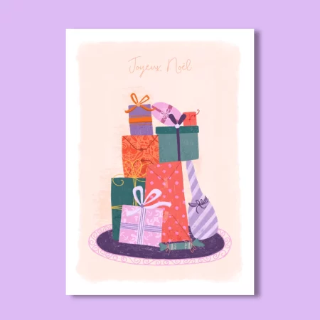 Carte de vœux - Pile de cadeaux