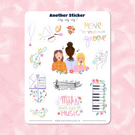 Planche de stickers - Sing, sing, sing !