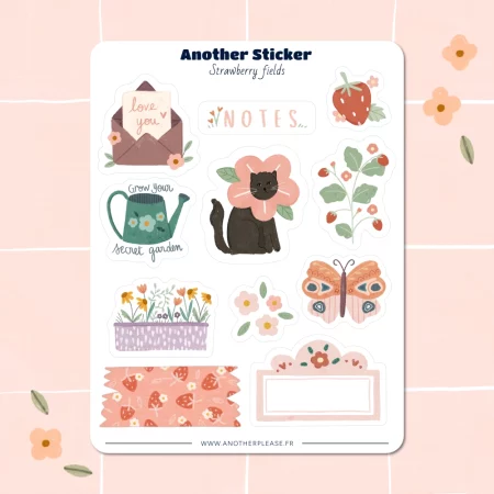 Planche de stickers - Strawberry Fields