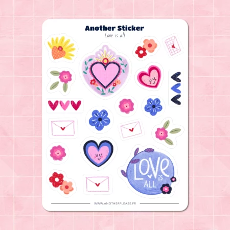Planche de stickers - Love is all