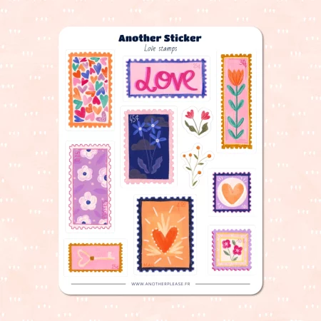 Planche de stickers - Love Stamps