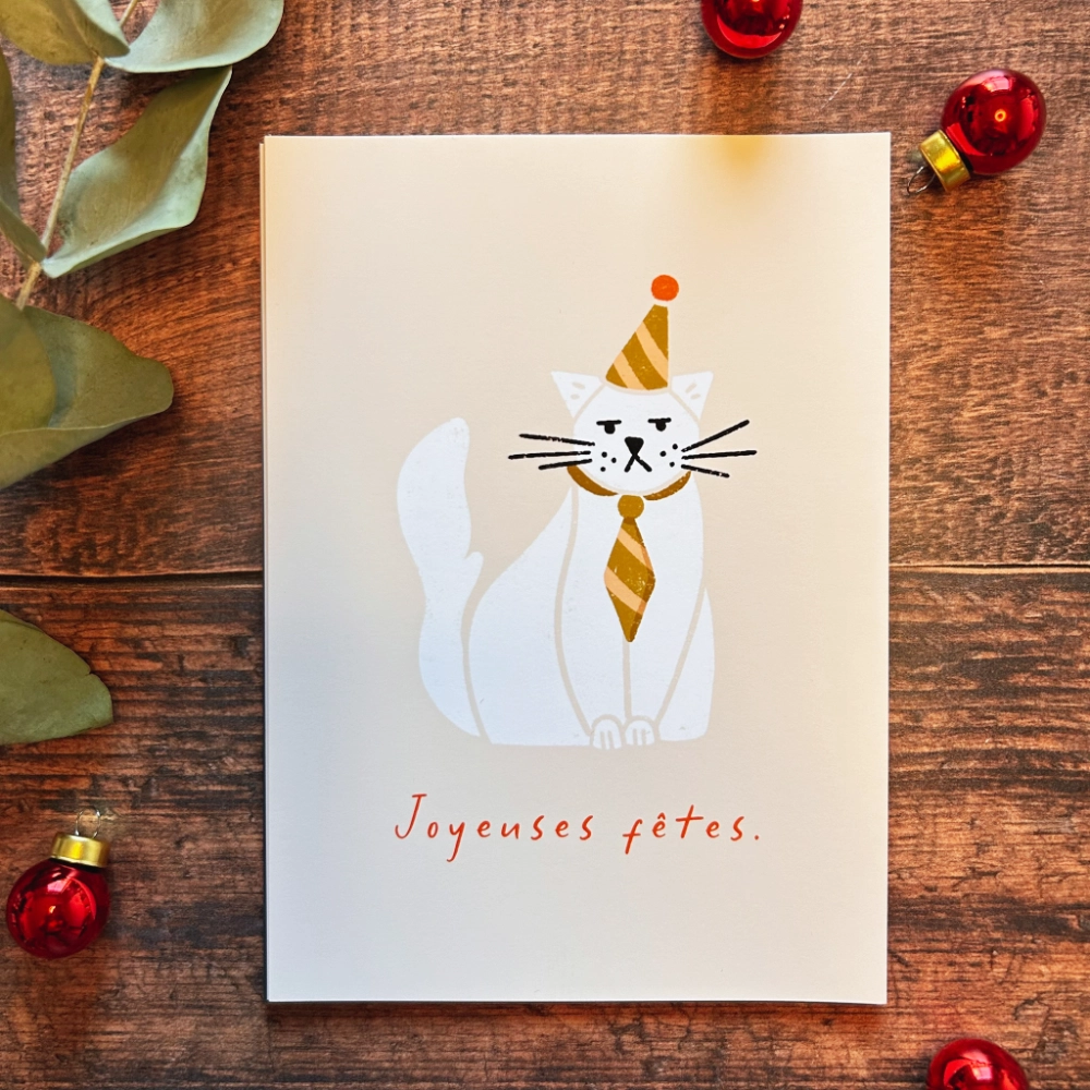 Carte de vœux - Grumpy Party Cat
