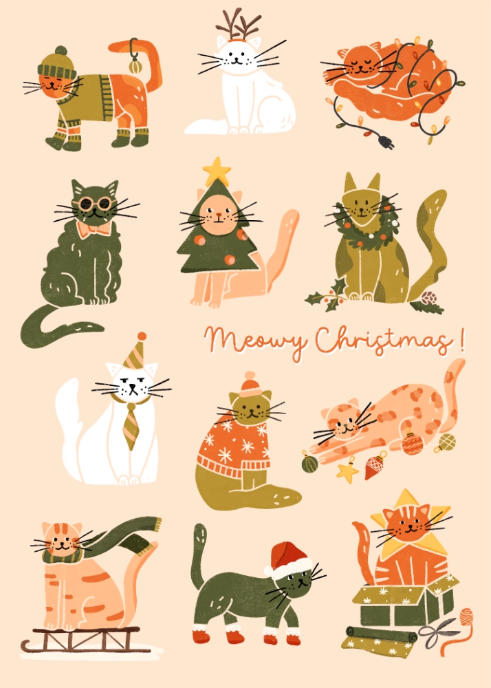 Carte de vœux - Meowy Christmas – Image 3